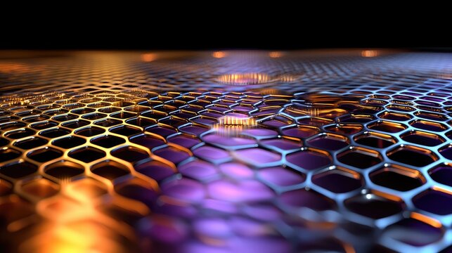 hexagonal grid with colorful lights