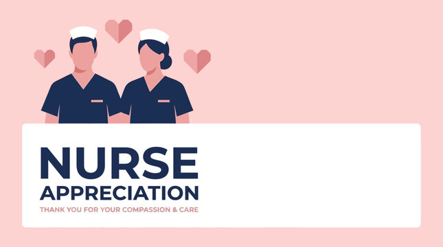 A Modern Nurse Appreciation Campaign System promoting gratitude and recognizing the dedication of healthcare professionals with hearts and thanks for their invaluable service
