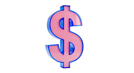 Obraz premium 3D Pink and Blue Dollar Sign