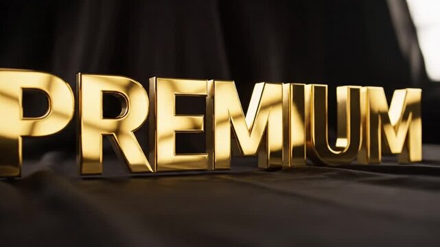 Golden "Premium" Text - Luxury Quality Assurance Concept