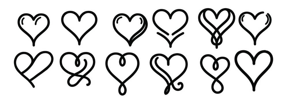  flat heart icon pack for weddings cards and gifts 