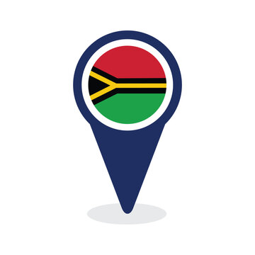 Map Pointer with vanuatu flag