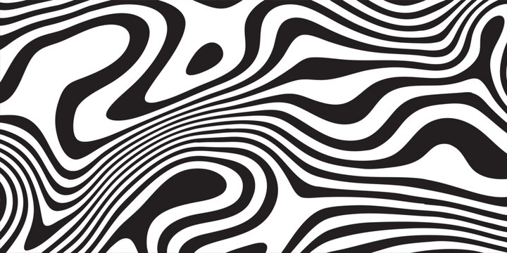 Illustration twisting whirl motion and 3D illusion in abstract op art striped lines pattern with artistic curvature and dynamic visual distortion, illustration art