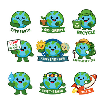 sticker vector for earth day