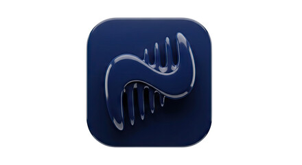 Obraz premium 3D Blue Comb Icon