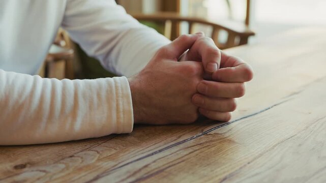 A man nervously picking skin around his fingernails due stress