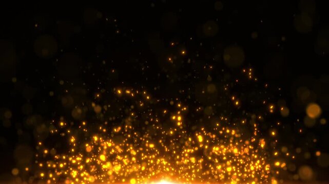 sparks fire dust particles overlay background