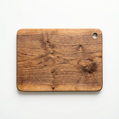 Fototapeta premium Wooden cutting board with natural oak texture isolated on white background