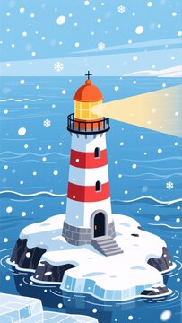 lighthouse in winter