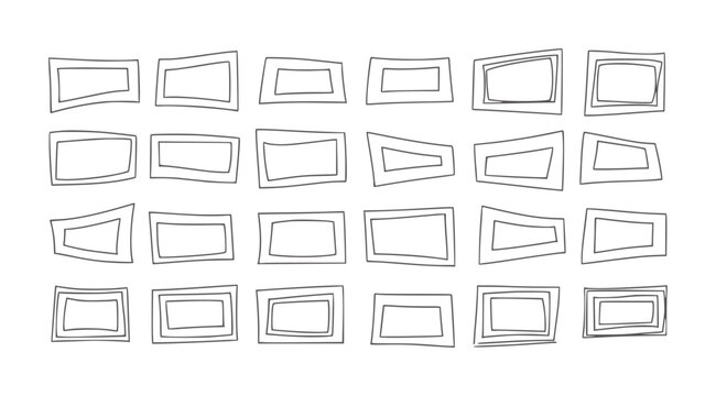 Irregularly shaped rectangular outlines arranged in a grid pattern abstract geometric