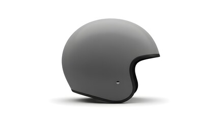 Fototapeta premium Classic grey motorcycle helmet with smooth rounded design and minimalist aesthetic