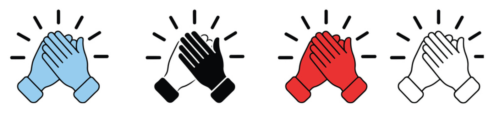 Clapping hands icon in flat style, basic vector symbol illustration, applause gesture graphic, appreciation and approval concept, minimal clean design for apps, UI, social media, and communication