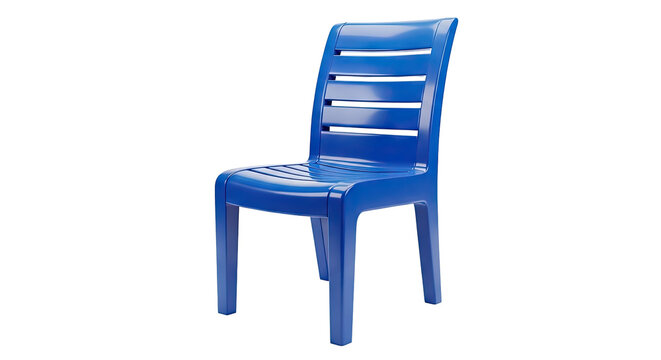 Blue Plastic Slat Chair