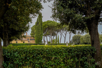 Obraz premium Palazzo Massaini, affacciato sulla Val d’Orcia, a pochi passi dal pittoresco borgo di Pienza,. dimora storica con un bel giardino all'Italiana. Provincia di Siena, Toscana, Italia