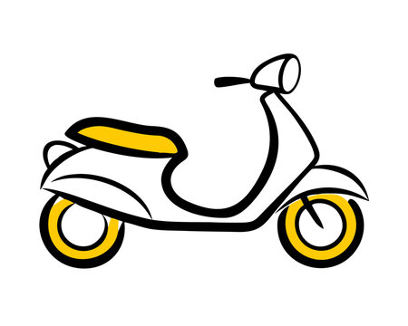 Retro vintage Italian scooter vector illustration isolated on white background