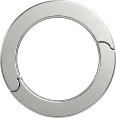 Obraz premium Brushed metal circular ring frame isolated on transparent background