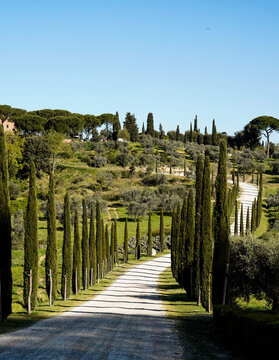 Palazzo Massaini, affacciato sulla Val d&rsquo;Orcia, a pochi passi dal pittoresco borgo di Pienza,. dimora storica con un bel giardino all'Italiana. Provincia di Siena, Toscana, Italia
