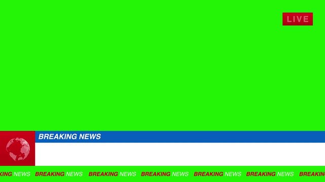 TV Broadcast Breaking News Lower Third Overlay Green Screen