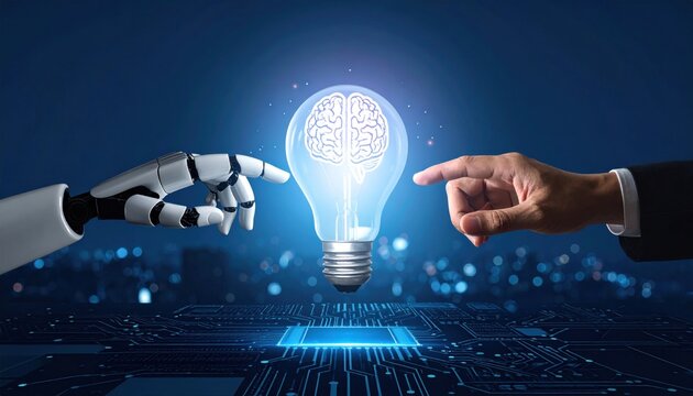 Robot  human idea concept.