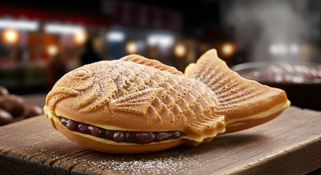 Delicious Taiyaki Japanese Fish Cake Dessert.