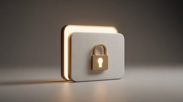 Secure file icon with a padlock representing confidentiality and protection
