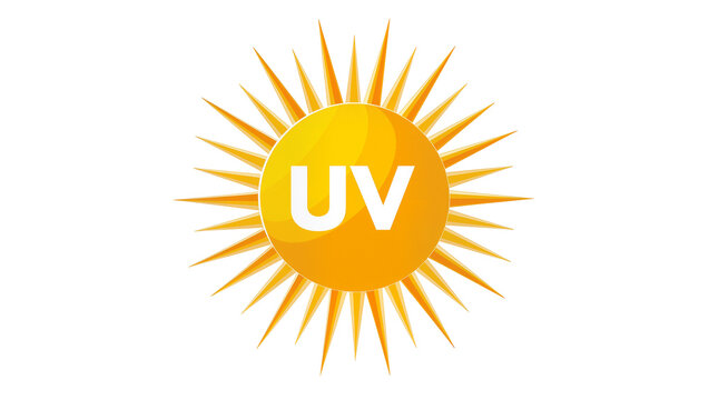 Yellow Sunburst Graphic with UV Lettering