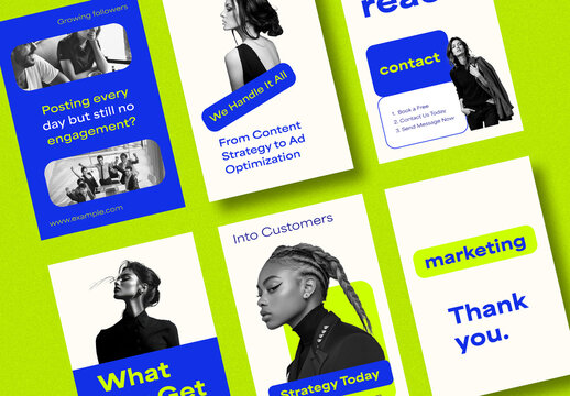 Digital Marketing Social Media Story Template Business Promotion Layout Set