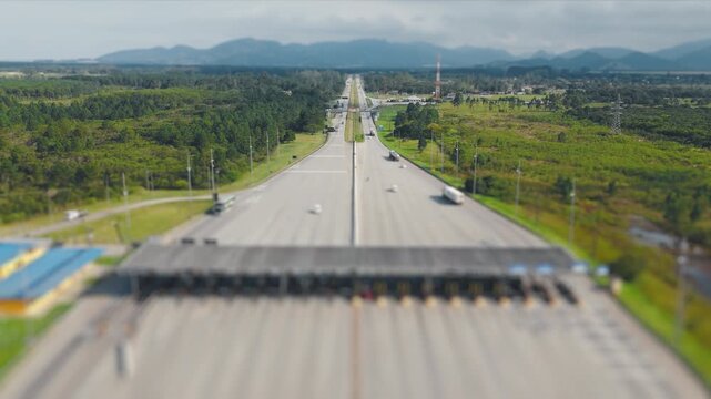 Toll gate on the highway BR101 in the state of Santa Catarina, Brazil