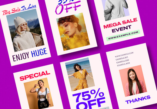 Fashion Sale Social Media Story Template Promotion Layout Set