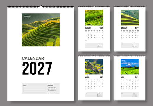 Minimal Calendar Template 2027