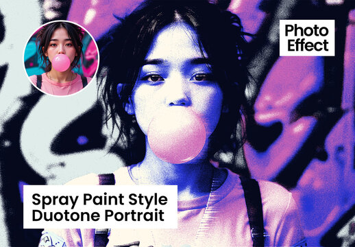 Spray Paint Style Duotone Portrait