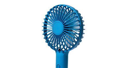 Blue Portable Handheld Fan with Plastic Blades and Button © Lena