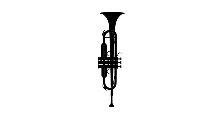 Naklejka premium Silhouette of a trumpet, perfect for International Jazz Day celebrations and music-themed designs