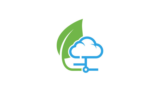 Eco friendly cloud computing technology symbol.