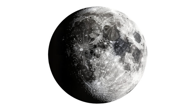 Gray Craters Moon Surface Shadow Dark Side Lunar