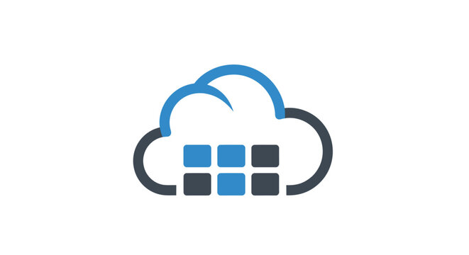 Cloud computing technology logo design.