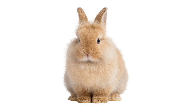 Fluffy Tan Netherland Dwarf Rabbit Facing Forward