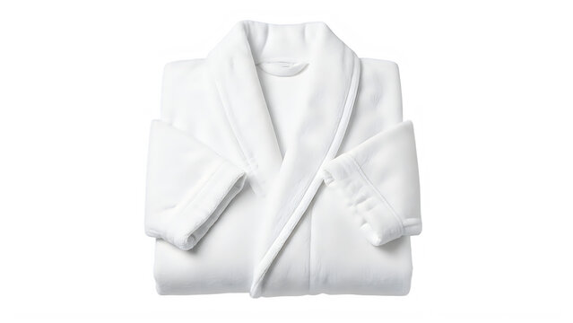 A white bathrobe folded up isolated on transparent background