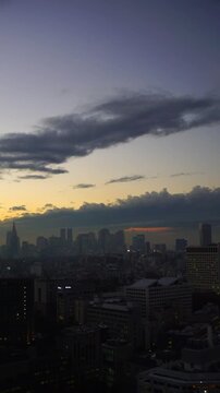 平河町から望む新宿のビル群の夕景