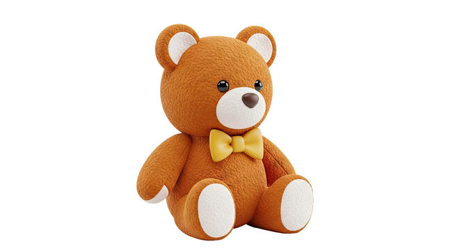 Brown Teddy Bear with Yellow Bow Tie