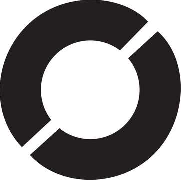 Two-Segment Donut Chart Icon - Minimalist Vector Progress Circle for Data Comparison