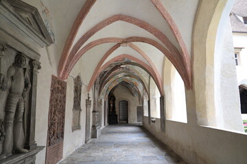 Obraz premium Cloister of the Neustift Monastery in Vahrn near Brixen in South Tyrol, Italy