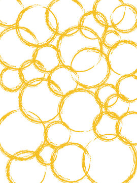 hand drawn circle pattern yellow sketch rings abstract seamless design