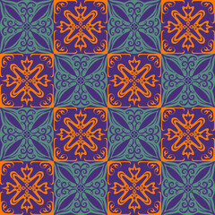 Fototapeta premium Classic Batik Textile Pattern with Intricate Ornament Design