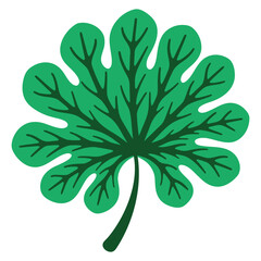 Abstract green leaf clover pattern and floral nature illustration featuring a vector design element with a lotus petal blossom shape for summer decoration. © zixu