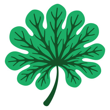 Abstract green leaf clover pattern and floral nature illustration featuring a vector design element with a lotus petal blossom shape for summer decoration.