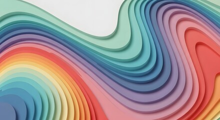 Fototapeta premium A vibrant and colorful abstract illustration with layered rainbow waves
