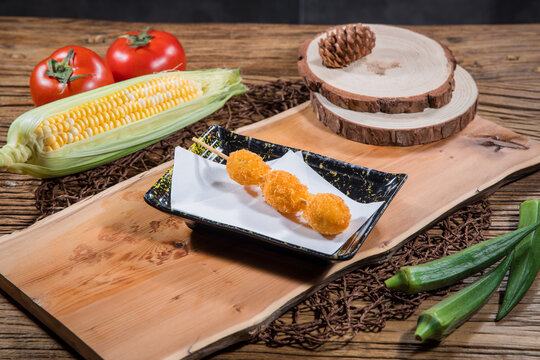 deep fried cheese balls on plate