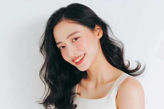 美容, 女性, スキンケア, 化粧品, ビューティー, 若い女性, 美肌, 日本人, アジア人, フェイシャル, メイク, 美容液, 保湿, クリーム, エイジングケア, 美容医療, エステ, 美容クリニック, 肌ケア, ナチュラルメイク, 透明感, ツヤ肌, モデル, 笑顔, ポートレート, クローズアップ, リラックス, 癒し, 健康的, 美白, コラーゲン, ヒアルロン酸, アンチエイジング
