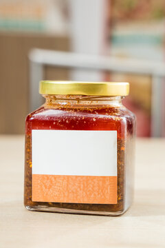 Traditional thai spicy chili sauce jar